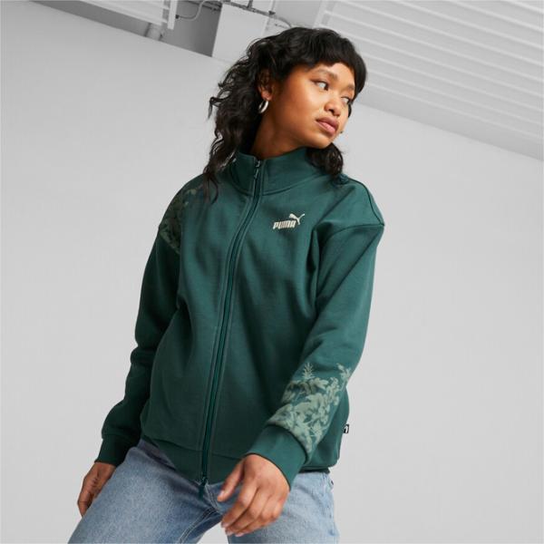 Hanorac pentru femei Puma Ess+ Floral Vibes Track Fl All-season/ Green photo 3
