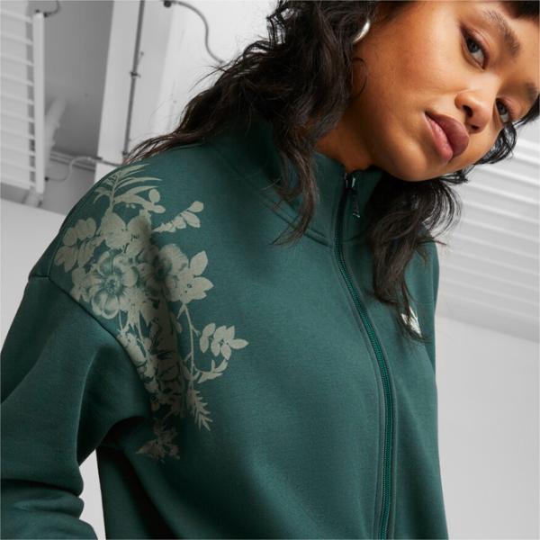 Hanorac pentru femei Puma Ess+ Floral Vibes Track Fl All-season/ Green photo 5