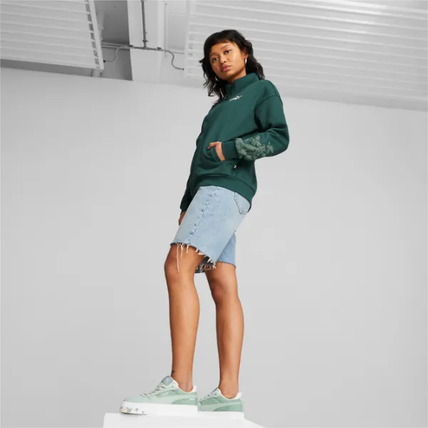 Hanorac pentru femei Puma Ess+ Floral Vibes Track Fl All-season/ Green photo 6