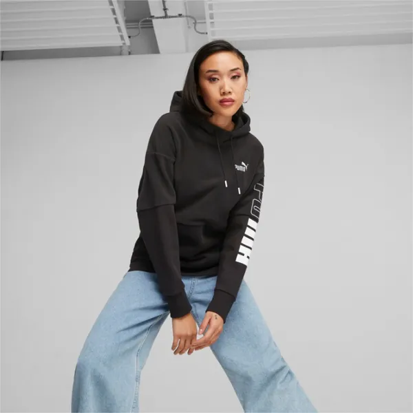 Hanorac pentru femei Puma Power Colorblock High-Neck W Toamnă - iarnă/ Black photo 3
