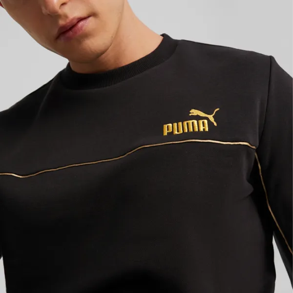 Толстовка для мужчин Puma Ess+ Minimal Gold Crew Fl Прямой/ Черный photo 6