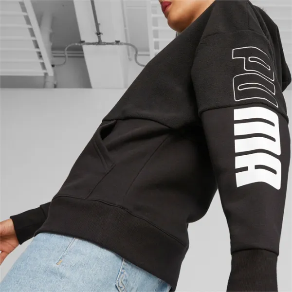 Hanorac pentru femei Puma Power Colorblock High-Neck W Toamnă - iarnă/ Black photo 5