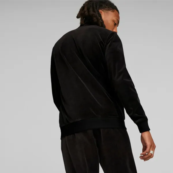 Толстовка для мужчин Puma Ess+ Minimal Gold Velour Track Jacket Прямой/ Черный photo 4