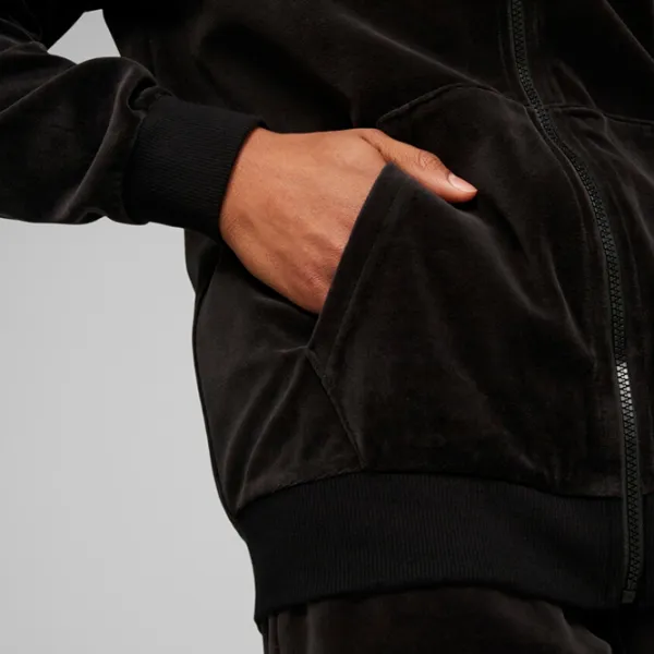 Hanorac pentru bărbați Puma Ess+ Minimal Gold Velour Track Jacket Drept/ Black photo 7