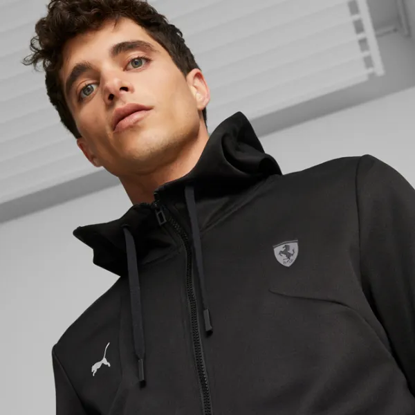 Hanorac pentru bărbați Puma Ferrari Style Hdd Sweat Jacket Drept/ Black photo 6