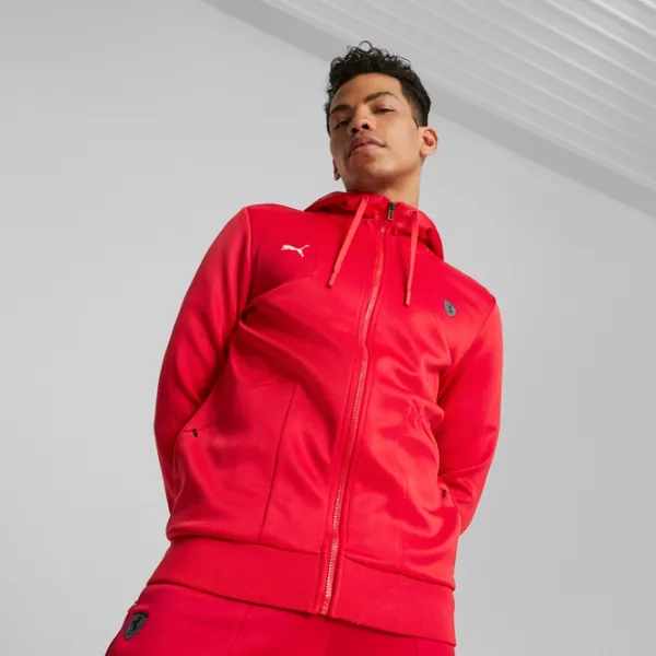 Hanorac pentru bărbați Puma Ferrari Style Hdd Sweat Jacket Drept/ Red photo 3