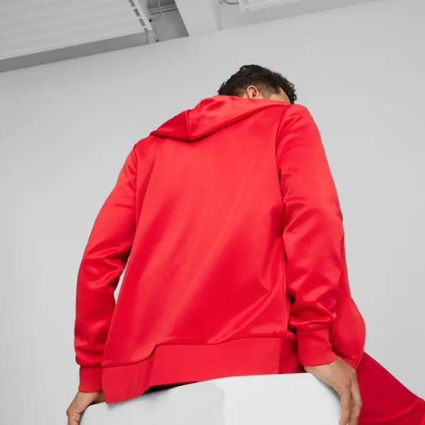Hanorac pentru bărbați Puma Ferrari Style Hdd Sweat Jacket Drept/ Red photo 4