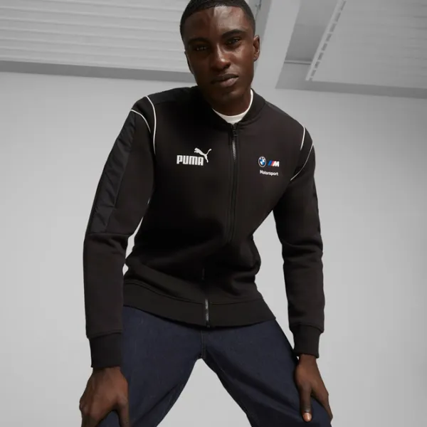 Hanorac pentru bărbați Puma Bmw Mms Mt7 Sweat Jacket Drept/ Black photo 3