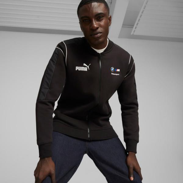 Hanorac pentru bărbați Puma Bmw Mms Mt7 Sweat Jacket Drept/ Black photo 3