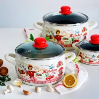 Кастрюля Metalac Kitchen 1.5 л Нержавеющая сталь/ Белый photo 2