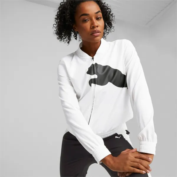 Hanorac pentru femei Puma Train All Day Big Cat Woven White photo 3
