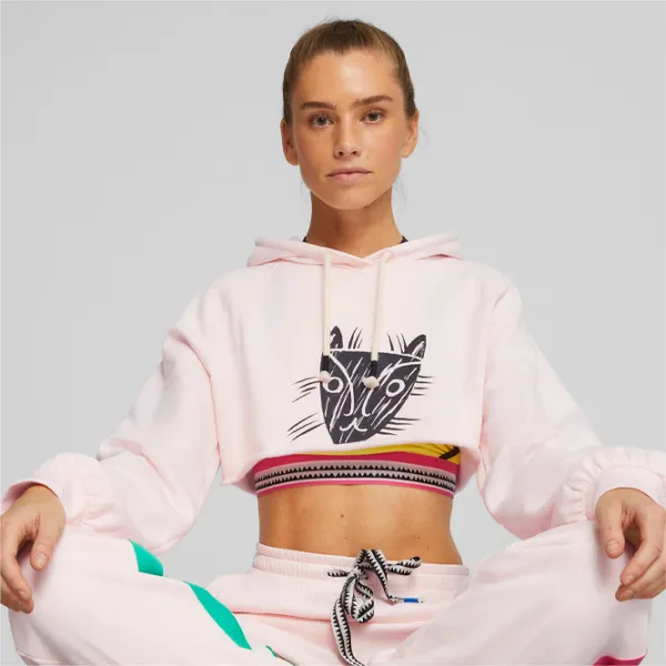 Толстовка для женщин Puma Lemlem Cropped Longsleeve Лето/ Розовый photo 5