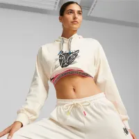 Hanorac pentru femei Puma Lemlem Cropped Longsleeve Vară/ Beige photo 3