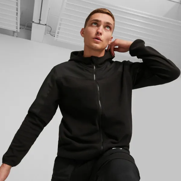Толстовка для мужчин Puma Fit Hybrid Polar Fleece|Woven Jack Прямой/ Черный photo 3