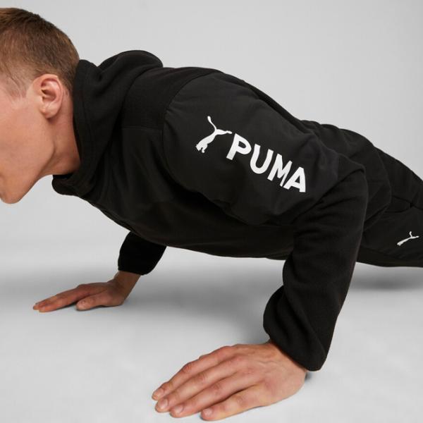 Hanorac pentru bărbați Puma Fit Hybrid Polar Fleece|Woven Jack Drept/ Black photo 5
