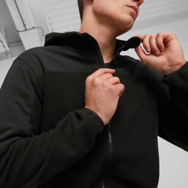 Hanorac pentru bărbați Puma Fit Hybrid Polar Fleece|Woven Jack Drept/ Black photo 7