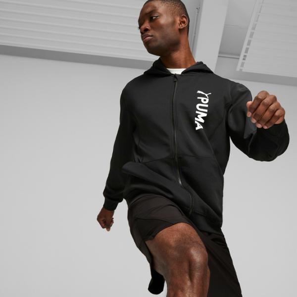 Толстовка для мужчин Puma Fit Double Knit Fz Прямой/ Черный photo 3