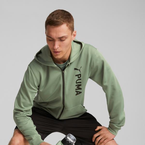 Hanorac pentru bărbați Puma Fit Double Knit Fz Drept/ Green photo 3