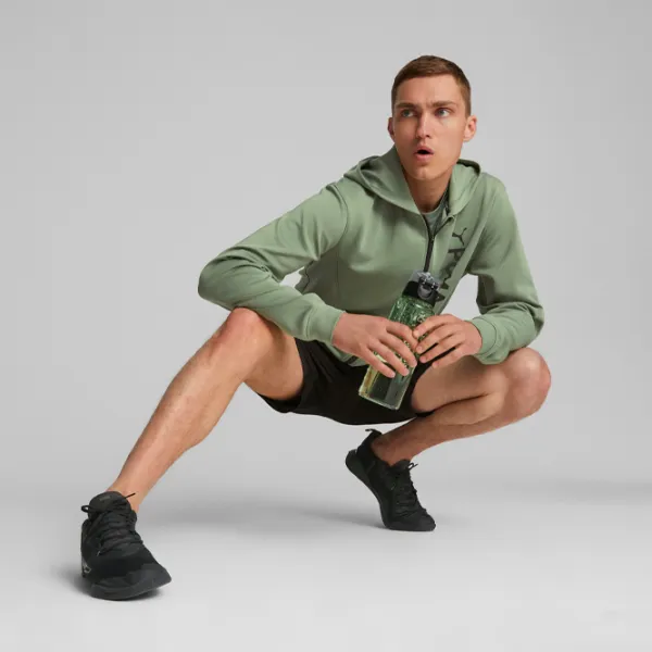 Hanorac pentru bărbați Puma Fit Double Knit Fz Drept/ Green photo 5