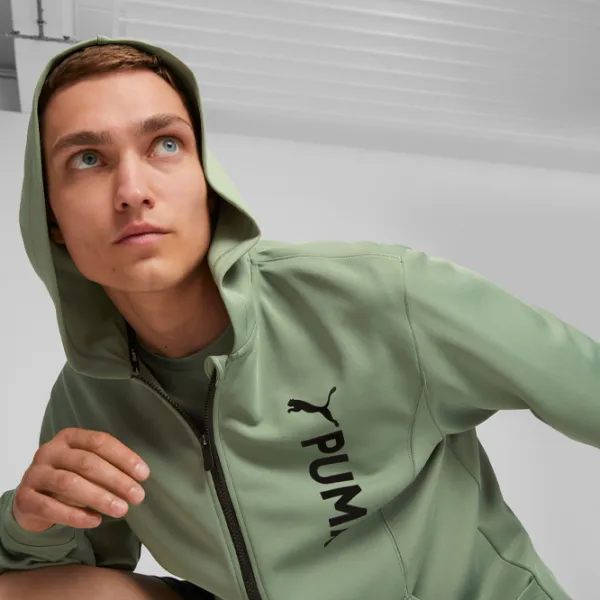 Толстовка для мужчин Puma Fit Double Knit Fz Прямой/ Зелёный photo 6