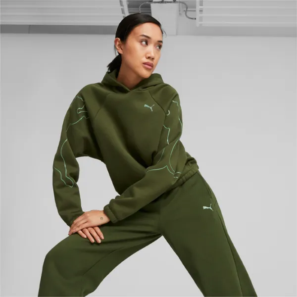 Hanorac pentru femei Puma Motion Cat All-season/ Dark Green photo 3