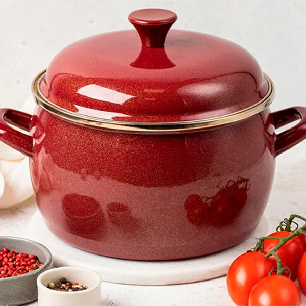 Cratiță Metalac Bordo 7.9 l Oțel inoxidabil/ Red photo 2