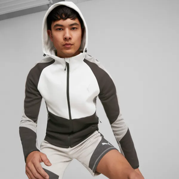 Hanorac pentru bărbați Puma Evostripe Full-Zip Hoodie Dk Drept/ Black photo 3