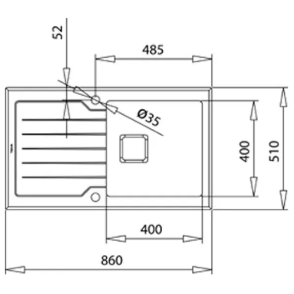Chiuvetă Teka Diamond RS15 1B 86 x 51 / Oțel inoxidabil / Black photo 3