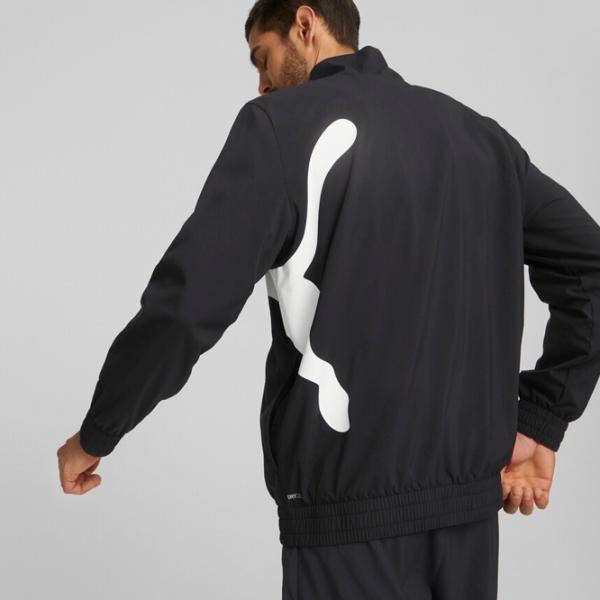 Толстовка для мужчин Puma Train Big Cat Lined Woven Fz Прямой/ Черный photo 4