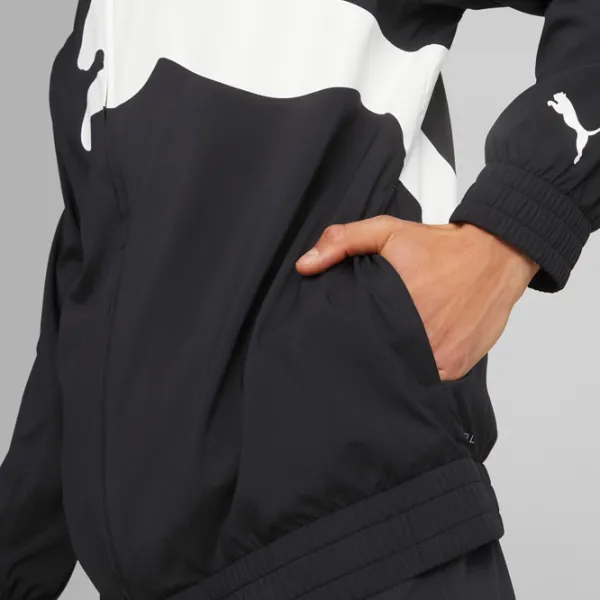 Толстовка для мужчин Puma Train Big Cat Lined Woven Fz Прямой/ Черный photo 7