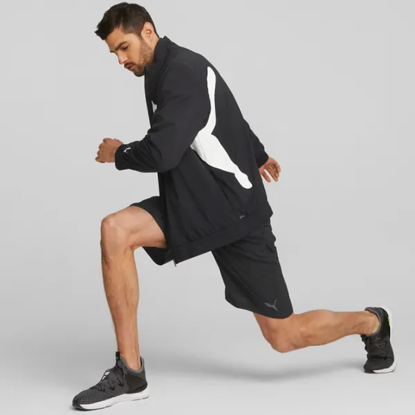 Толстовка для мужчин Puma Train Big Cat Lined Woven Fz Прямой/ Черный photo 5