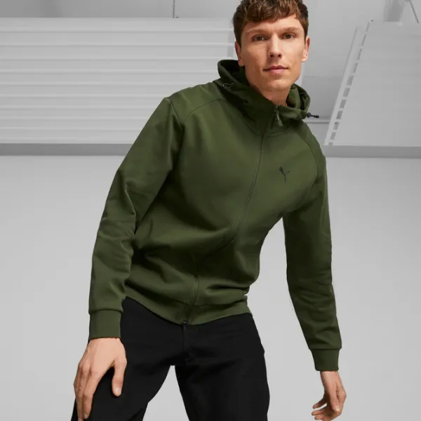 Hanorac pentru bărbați Puma Rad|Cal Full-Zip Dk Drept/ Green photo 4