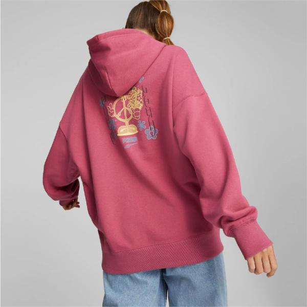 Hanorac pentru femei Puma Downtown Oversized Graphic All-season/ Red photo 4