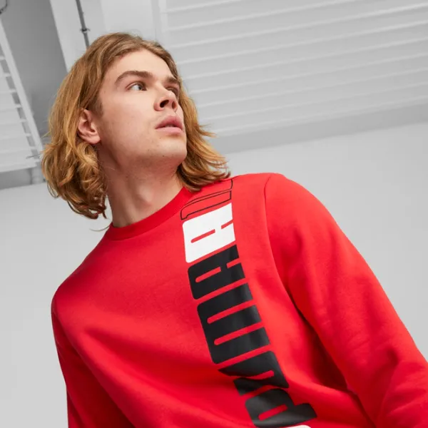 Толстовка для мужчин Puma Ess+ Logo Lab Crew Fl Красный photo 3