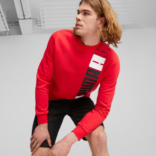 Толстовка для мужчин Puma Ess+ Logo Lab Crew Fl Красный photo 5