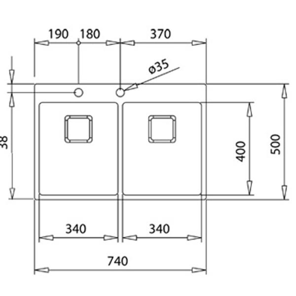 Кухонная мойка Teka Forlinea RS15 2B 740 74 x 50 / Нержавеющая сталь / Серебряный photo 3