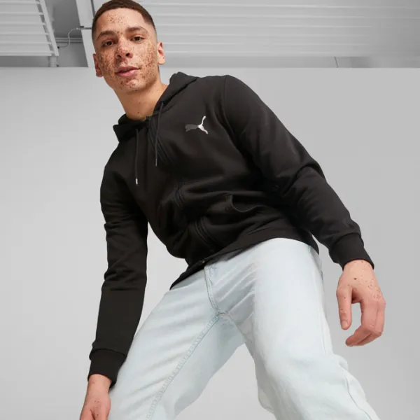 Hanorac pentru bărbați Puma Ess+ Logo Lab Holiday Full-Zip Drept/ Black photo 3