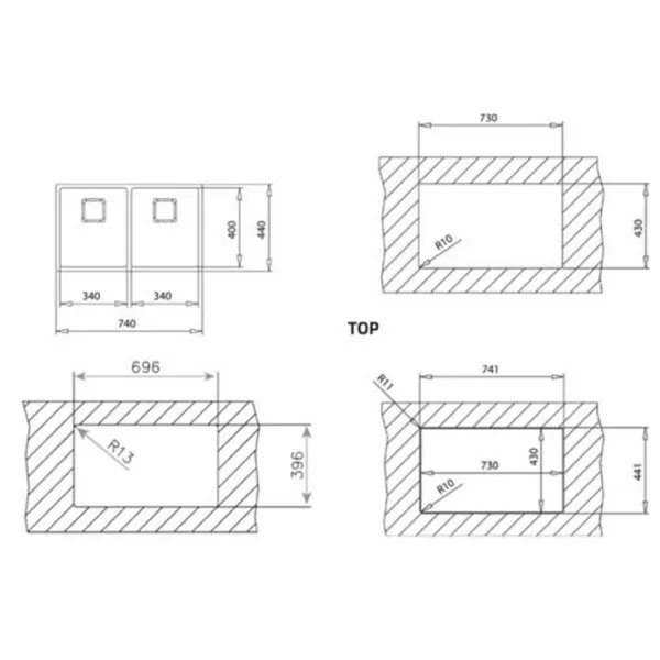 Кухонная мойка Teka Flexlinea RS15 2B 740 74 x 44 / Нержавеющая сталь / Серебряный photo 3