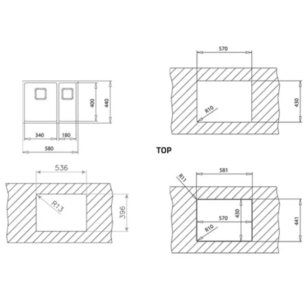 Chiuvetă Teka Flexlinea RS15 2B 580 58 x 44 / Oțel inoxidabil / Silver photo 3 Chiuvetă Teka Flexlinea RS15 2B 580 58 x 44 / Oțel inoxidabil / Silver photo 3