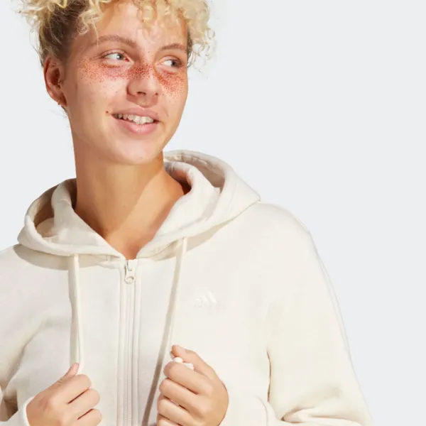 Hanorac pentru femei Adidas All SZN Fleece Full-Zip All-season/ Beige photo 5 Hanorac pentru femei Adidas All SZN Fleece Full-Zip All-season/ Beige photo 5