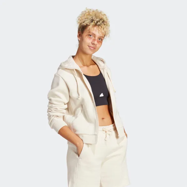 Hanorac pentru femei Adidas All SZN Fleece Full-Zip All-season/ Beige photo 8 Hanorac pentru femei Adidas All SZN Fleece Full-Zip All-season/ Beige photo 8