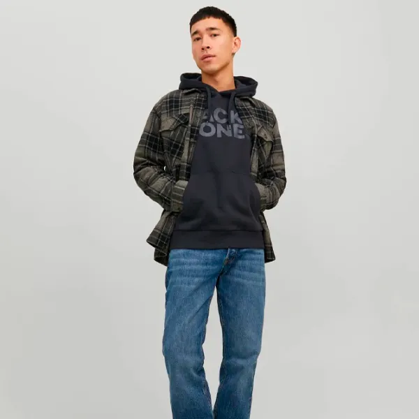 Hanorac pentru bărbați Jack & Jones JJECORP LOGO SWEAT HOOD NOO Black photo 4