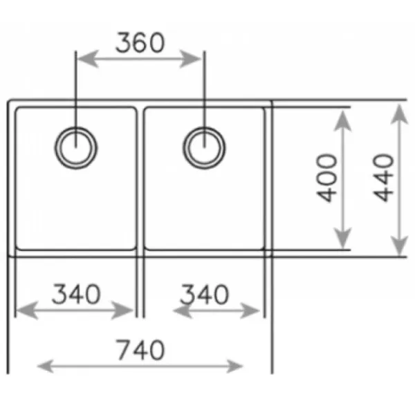 Chiuvetă Teka BE Linea RS15 2B 740 74 x 44 / Oțel inoxidabil / Silver photo 3 Chiuvetă Teka BE Linea RS15 2B 740 74 x 44 / Oțel inoxidabil / Silver photo 3
