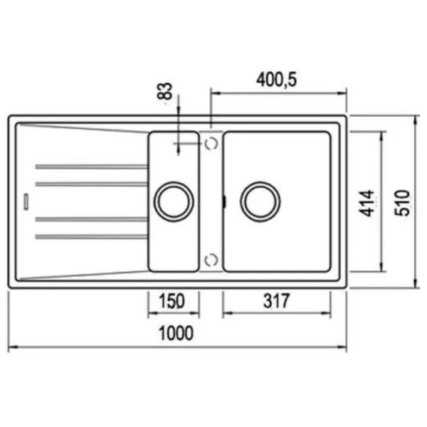 Кухонная мойка Teka Stone 60B TG 11/2B 1D 100 x 51 / Искусственный камень / Бежевый photo 2