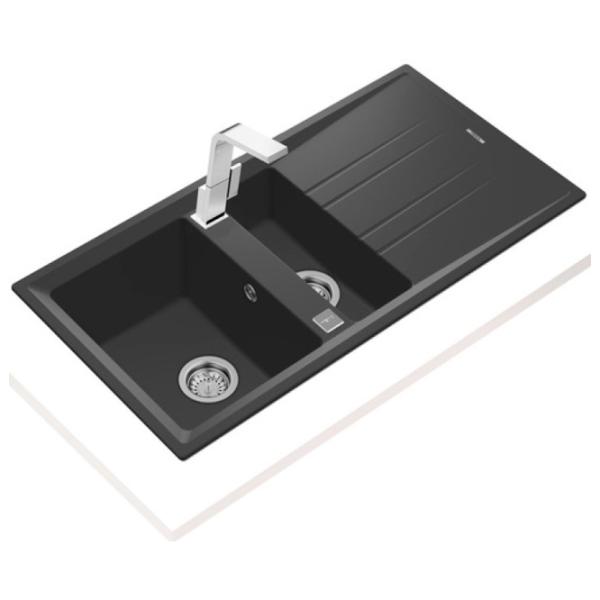 Кухонная мойка Teka Stone 60B TG 11/2B 1D 100 x 51 / Искусственный камень / Черный photo 2