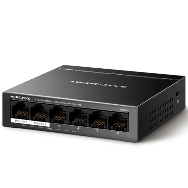 Switch Mercusys MS106LP Black photo 3