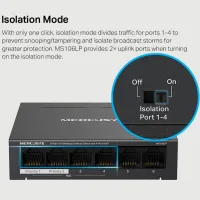 Switch Mercusys MS106LP Black photo 5