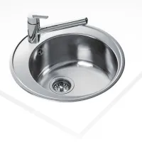 Chiuvetă Teka Centroval 45 51 x 51 / Oțel inoxidabil / Silver photo 2