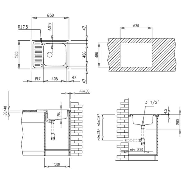 Кухонная мойка Teka Classic 1B 65 x 50 / Нержавеющая сталь / Серебряный photo 3 Кухонная мойка Teka Classic 1B 65 x 50 / Нержавеющая сталь / Серебряный photo 3