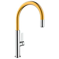 Baterie pentru bucătărie Teka FOT 995 BRASS PVD Mono comandă / Pivotantă / Alamă / Bronze Silver photo 2